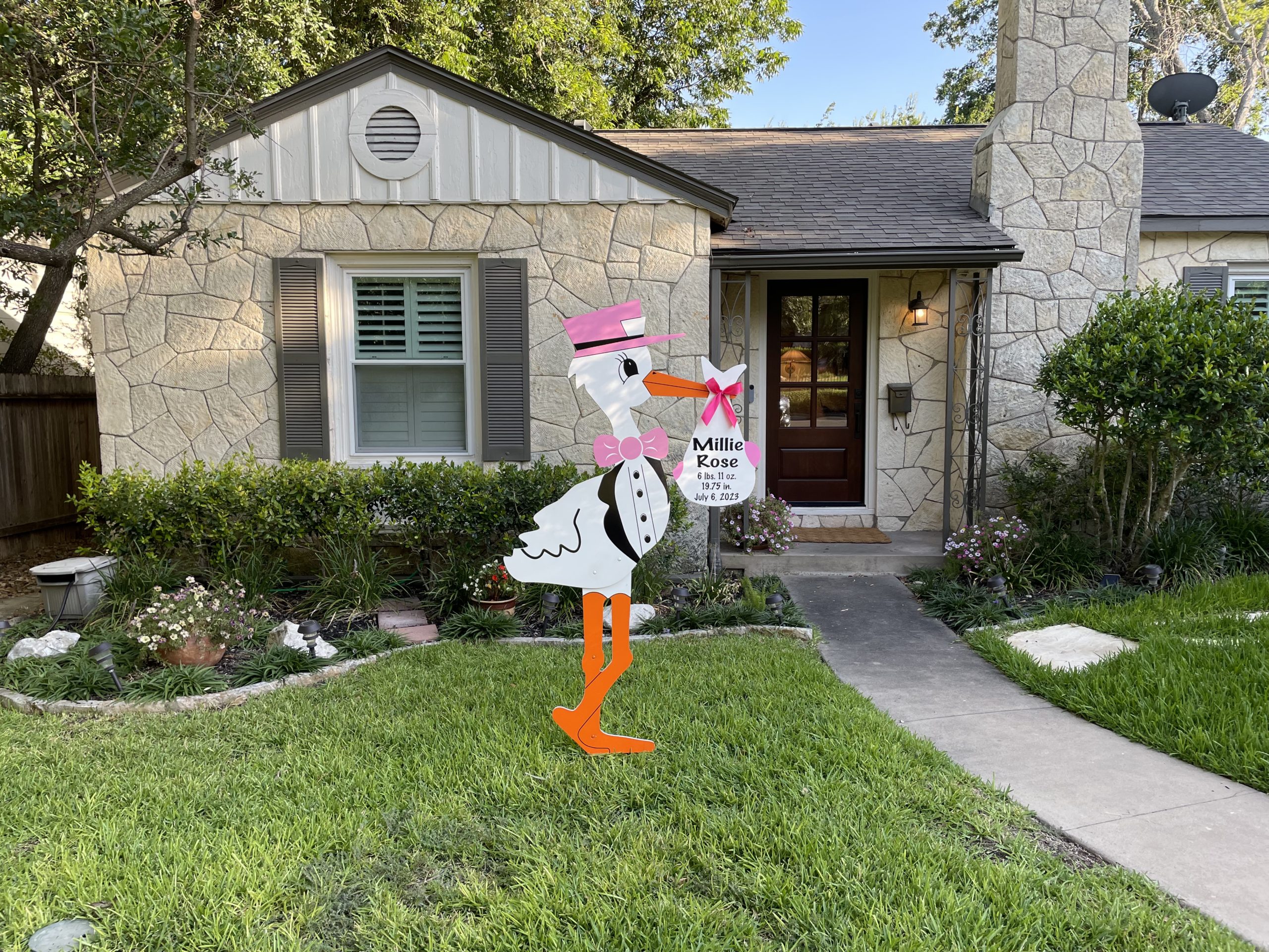 Pink Stork Sign, Denton, Argyle, Northlake & More